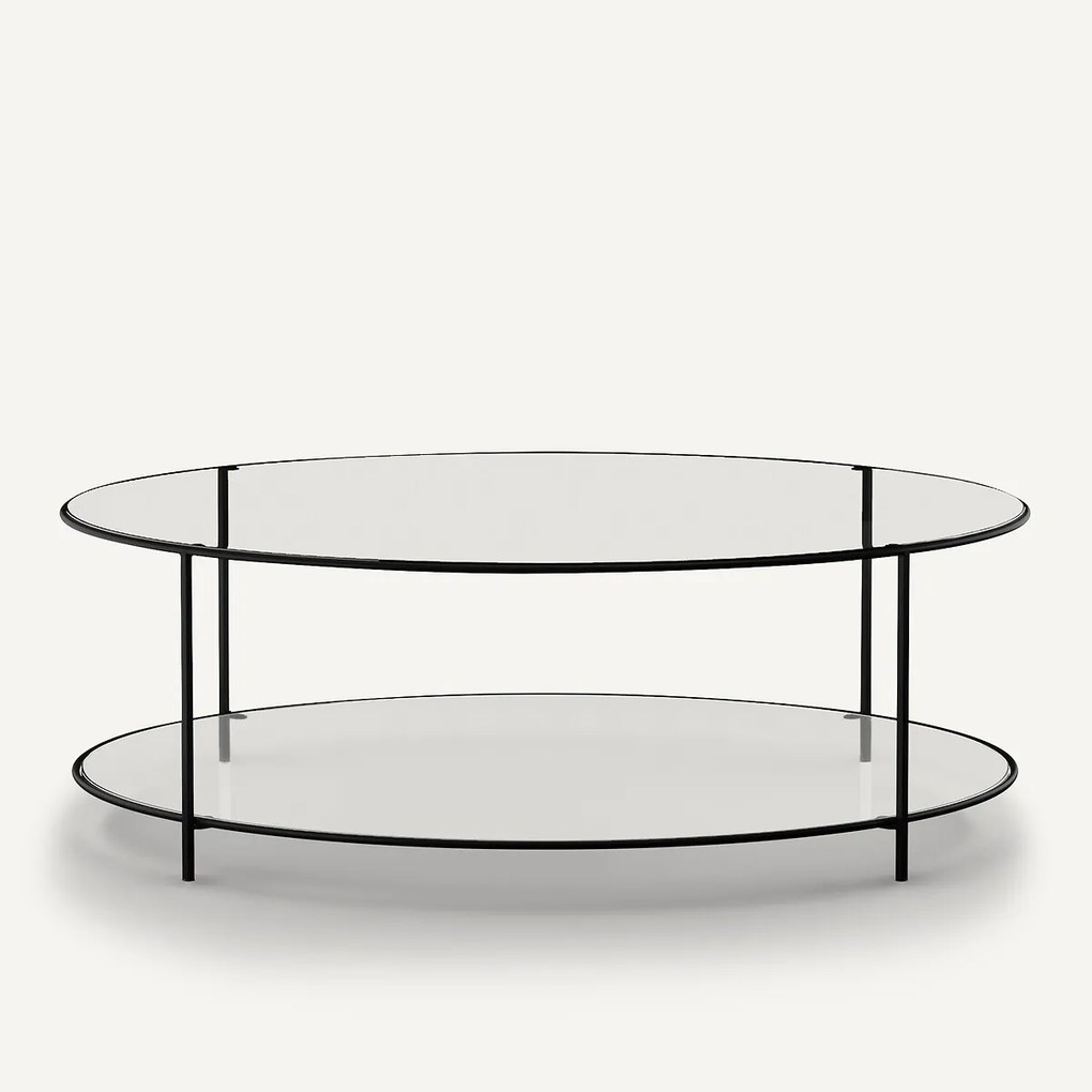 Ronde salontafel in gehard glas, Sybil