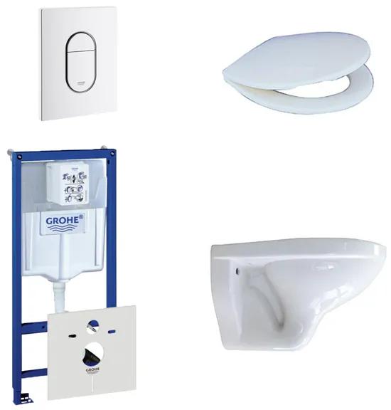 Adema Classico toiletset bestaande uit inbouwreservoir, toiletpot, toiletzitting en bedieningsplaat verticaal wit 0729205/0729242/4345100/0261520/