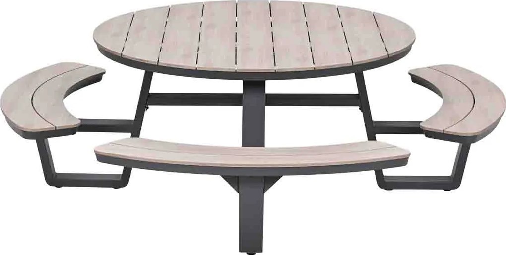 Garden Impressions Sarria picknick set Ø148 x 75 - donker grijs