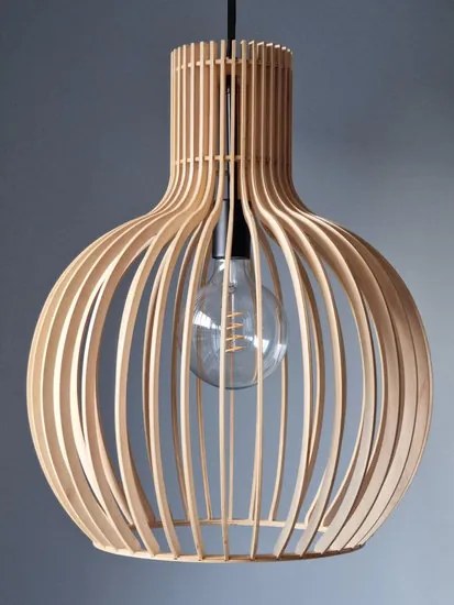Lille Houten Design Hanglamp, E27 Fitting, ?45x54cm, Naturel