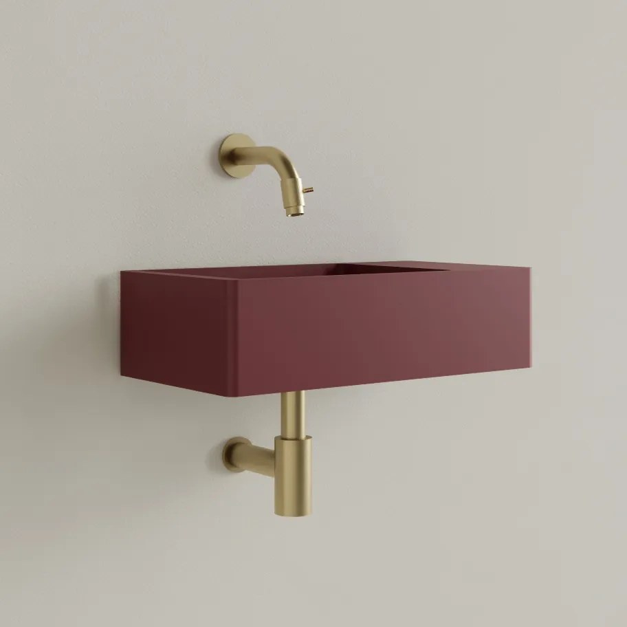 Sanigoods Luko fontein 40x22cm rechts zonder kraangat wijn rood