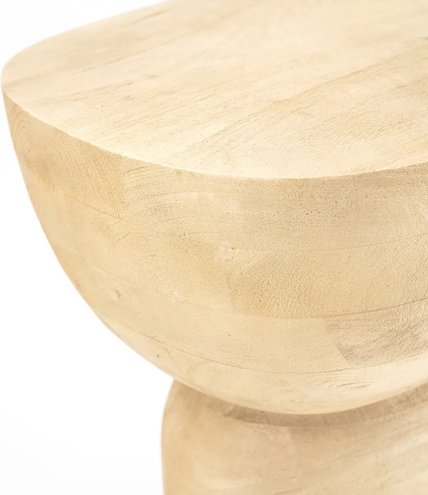 Bijzettafel Organisch Hout Naturel - 37 X 30cm.