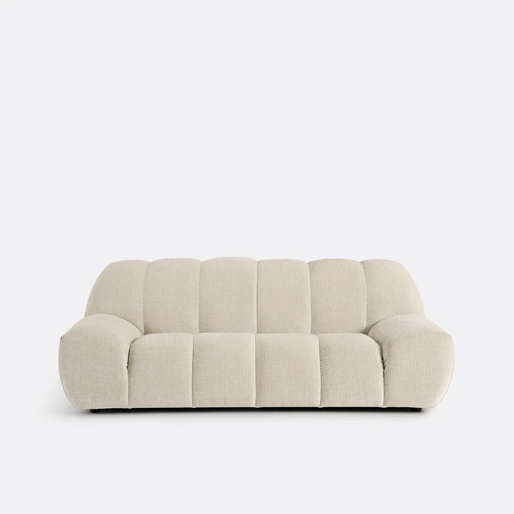 Vintage ribfluwelen bank, 3-zits, Nuria