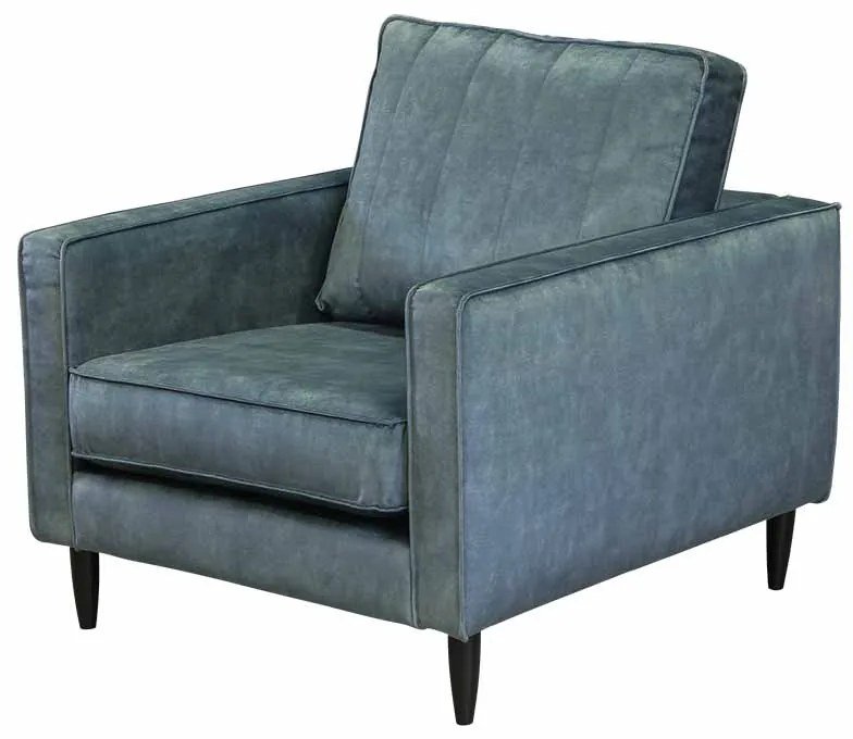 Fauteuil - Linje - velours Adore blauw 158
