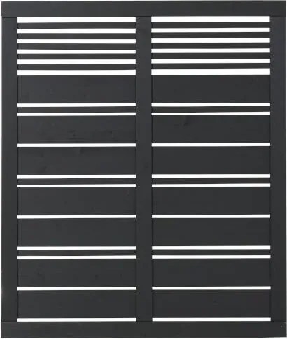 Schutting vuren - Silence louvre recht zwart (120 x 140 cm)