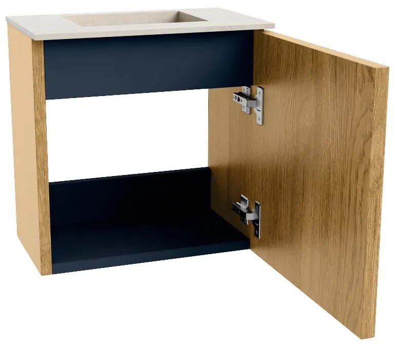 Mondiaz Joya DLux 40cm toiletmeubel oak met wastafel faye midden zonder kraangat meli