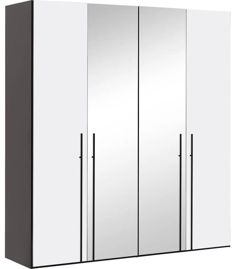 Goossens Kledingkast Easy Storage Ddk, Kledingkast 203 cm breed, 220 cm hoog, 2x draaideur en 2x spiegel draaideur midden