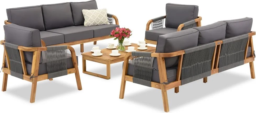 Acaciahouten tuinmeubelen Mumbai Coffee 8 Garden Point