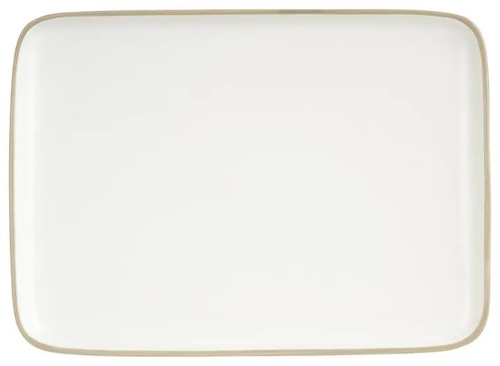 Tapas bord met bruine rand - 29.5x21 cm