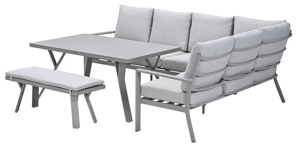 Garden Impressions Senja lounge dining set 4-delig rechts - valley sand