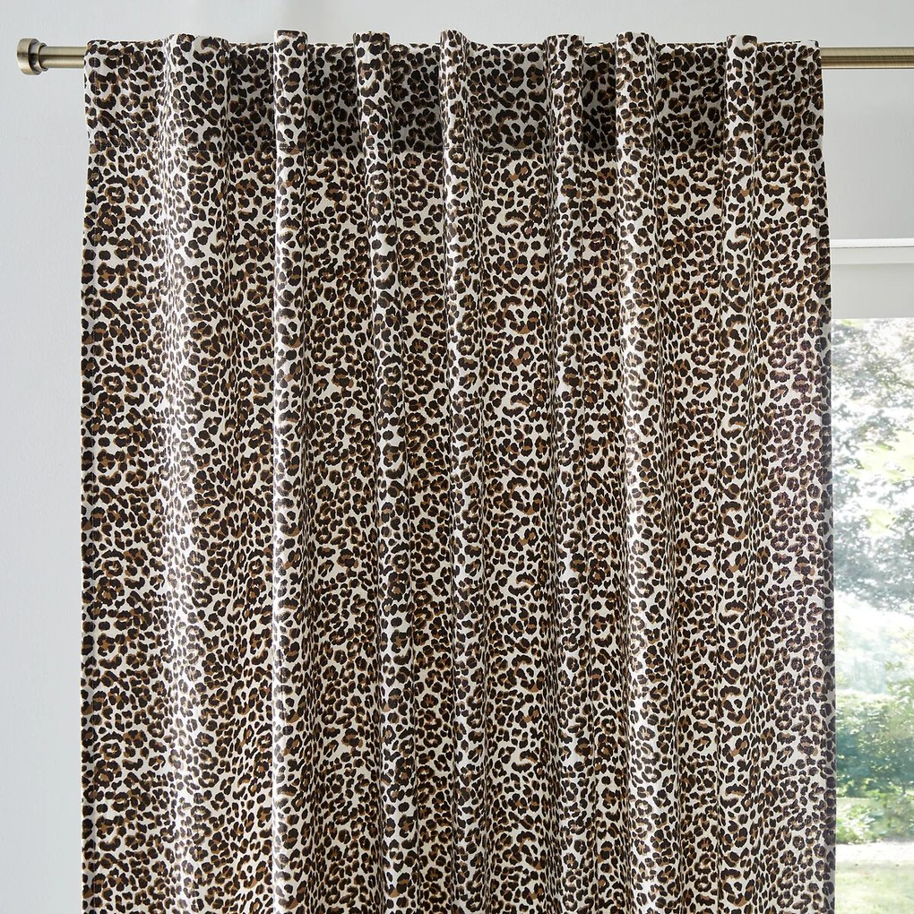 Katoenen gordijn met print en verborgen lussen, Aretha