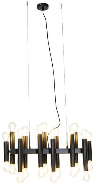 Eettafel / Eetkamer Art Deco hanglamp zwart 24-lichts - Tubi Art Deco E27 Binnenverlichting Lamp