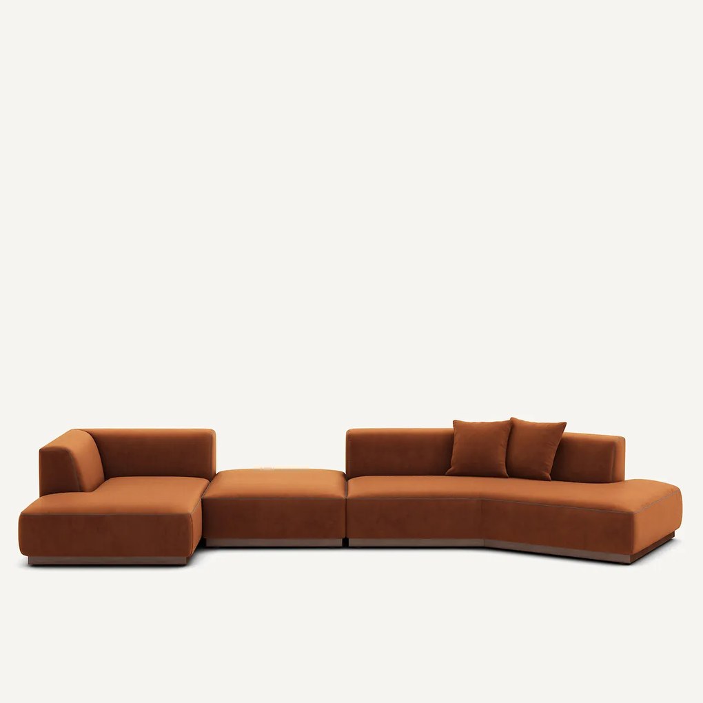 Open hoekbank links XL fluweel, Jacopo