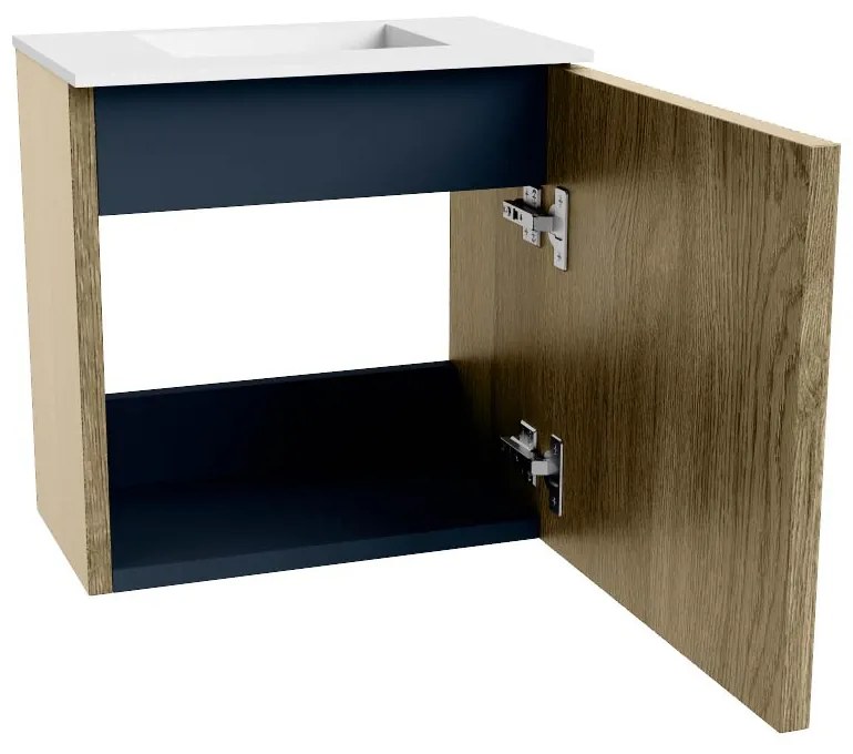 Mondiaz Joya 40cm toiletmeubel dusk met wastafel faye midden zonder kraangat talc