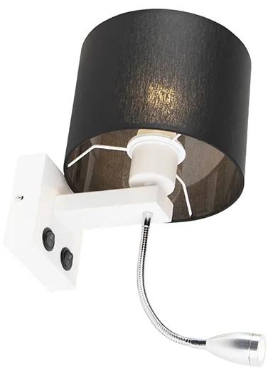 LED Moderne wandlamp wit met zwarte kap - Brescia Modern E27 rond Binnenverlichting Lamp