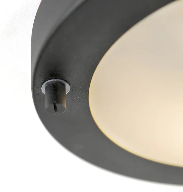 Buitenlamp Moderne plafonnière zwart 18 cm IP44 - Yuma Modern G9 IP44 Buitenverlichting rond