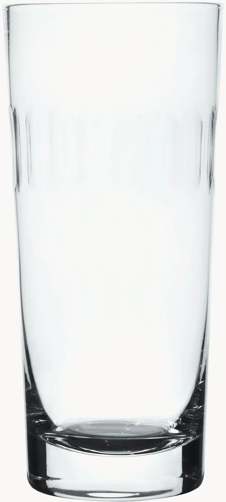 Mondgeblazen kristallen longdrinkglazen Lens, 4-delig