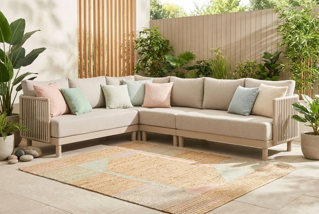 Hoek loungeset 6 personen Rope Zand/Beige Lifestyle Garden Furniture Solento