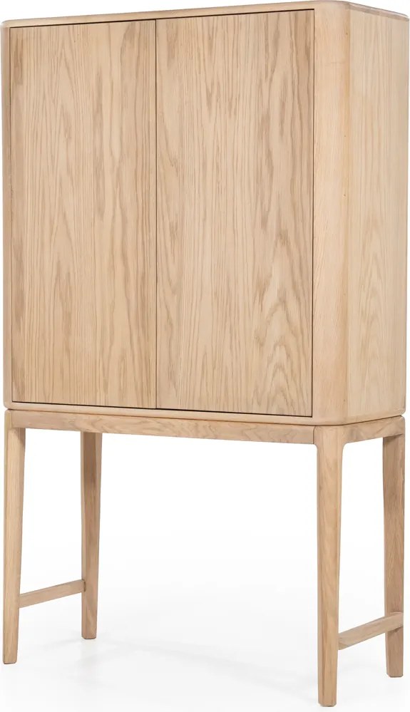 Licht Eiken Kast Op Hoge Poten - 90x40x150cm.