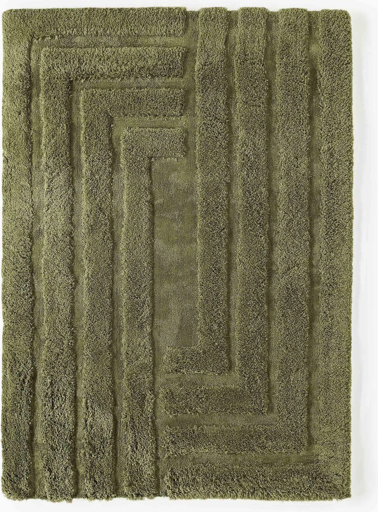 Pluizig hoogpolig vloerkleed Genève met verhoogde hoog-laag structuur