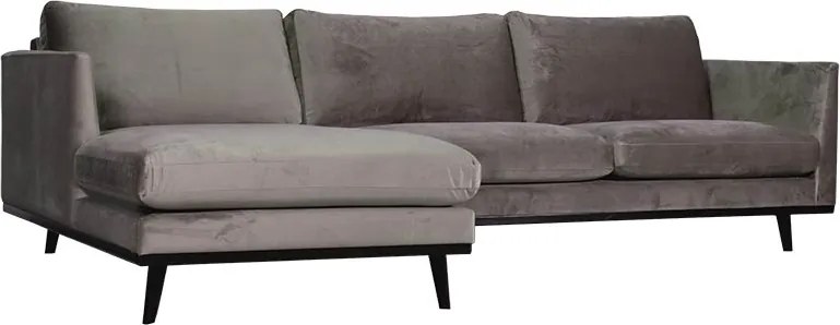 Loungebank Odissi chaise longue links - velours Brunei taupe 04 - 1,60 x 2,58 mtr breed