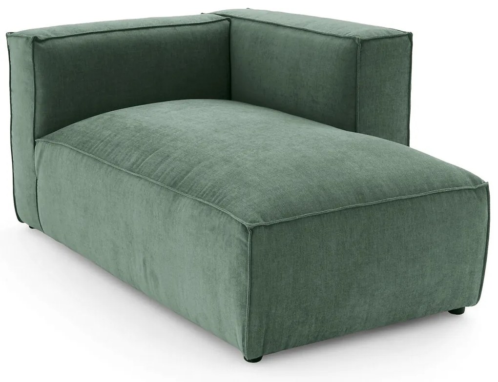 Modulaire longchair in getextureerd fluweel, Seven