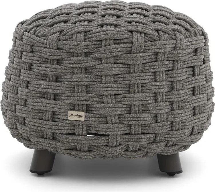 Voetenbank tuin | Manifesto  Pergine | Rope (touw) | Grijs/Antraciet | ø 50cm | Kees Smit Tuinmeubelen