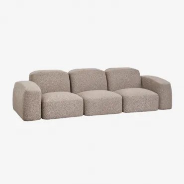 Bastian 3-delige Modulaire Bank Bouclé Mokkabruin - Sklum