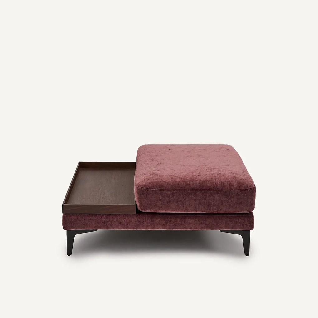 Voetensteun met dienblad, fluweelmix, MODERNISTE, ontwerp Emmanuel Gallina