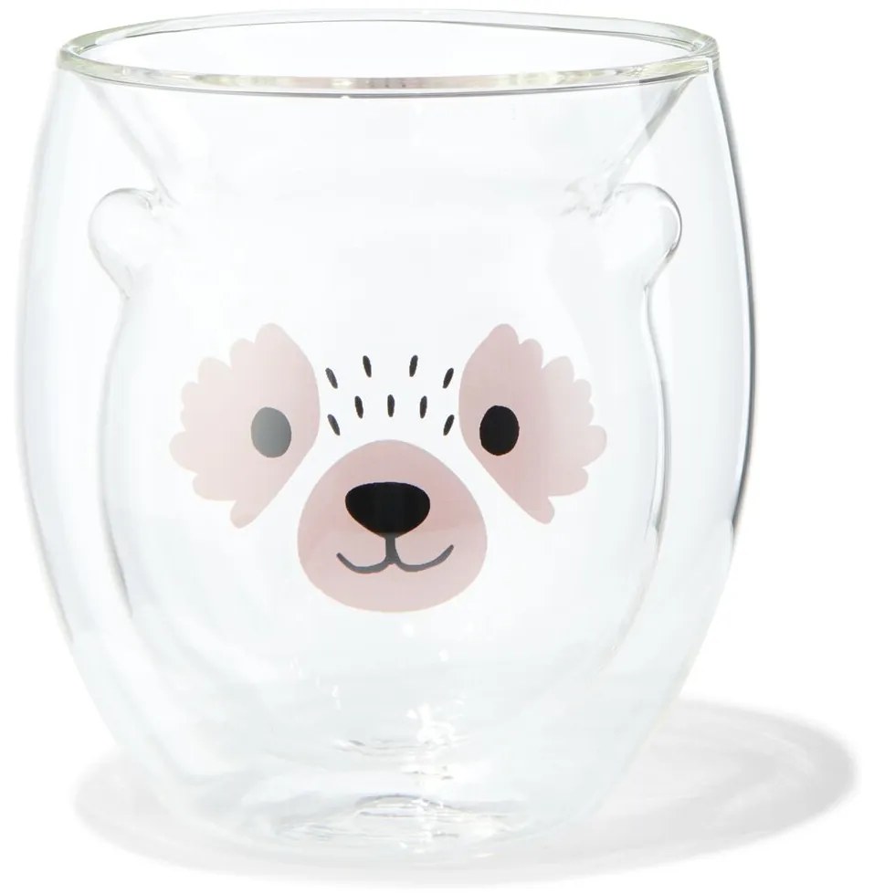HEMA Dubbelwandig Glas Rode Panda 200ml
