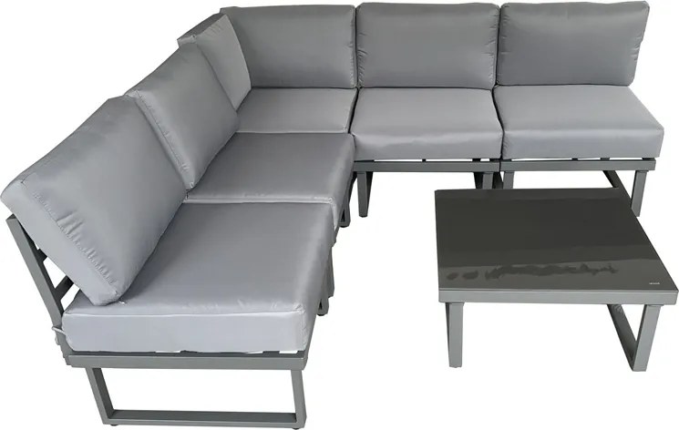 Moderne Lima Corner tuinhoek voor 5 personen Garden Point antraciet