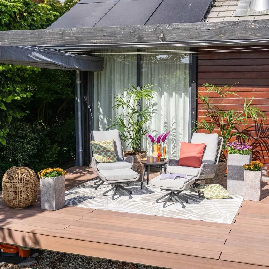 Garden Impressions Bosh draaibare loungestoelen - Lucas bijzettafel Ø50x48 cm