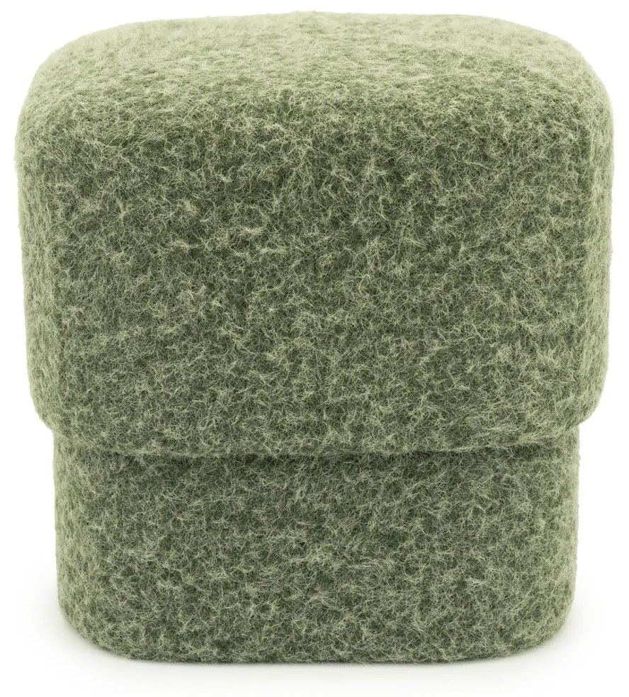 By-Boo Kelso Vierkant Poefje Zachte Stof Groen