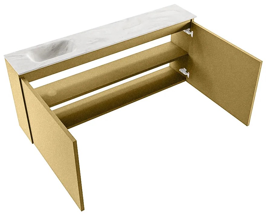 Mondiaz Ture DLux toiletmeubel 120cm oro met wastafel ostra links met kraangat