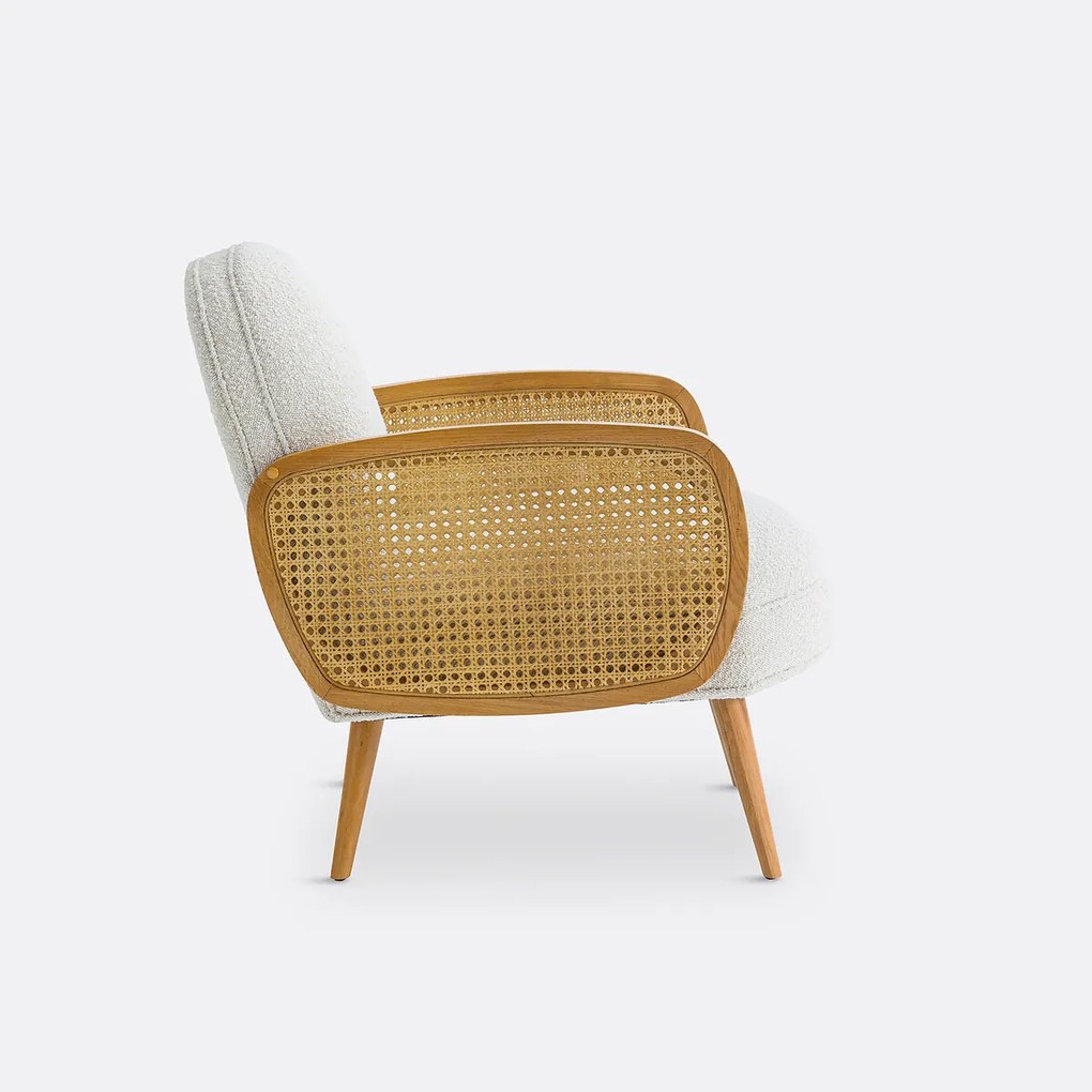 Fauteuil bouclette en vlechtwerk, Buisseau