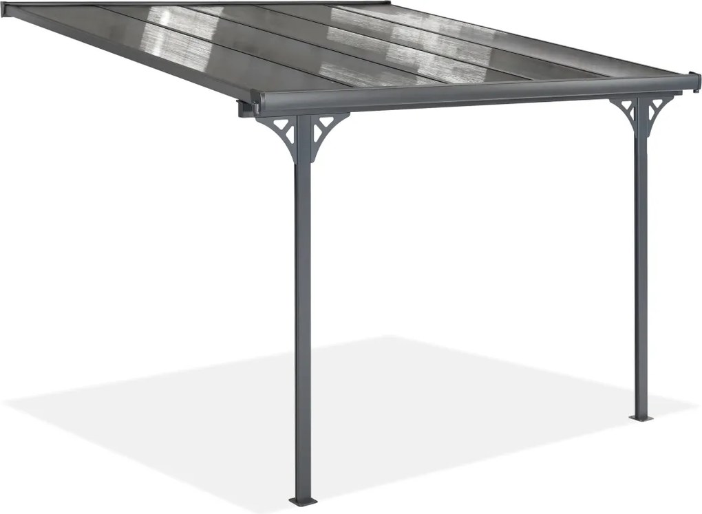 Polycarbonaat terrasoverkapping Nevada 2,55 x 3,14 m CoverTech antraciet