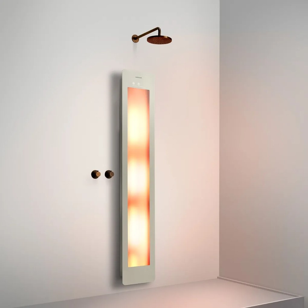 Sunshower Round Plus Large Sand White infraroodlamp en UV 33x185x10cm opbouw