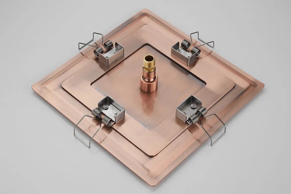 Saniclear Plus Curved Pro inbouw regendouche met inbouw douchekop 30x30cm en staafhanddouche geborsteld koper