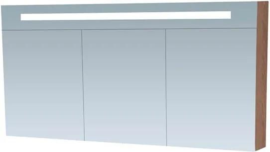 Spiegelkast Delia 140x70x15cm MDF Legno Viola LED Verlichting Lichtschakelaar Stopcontact Binnen en Buiten Spiegel