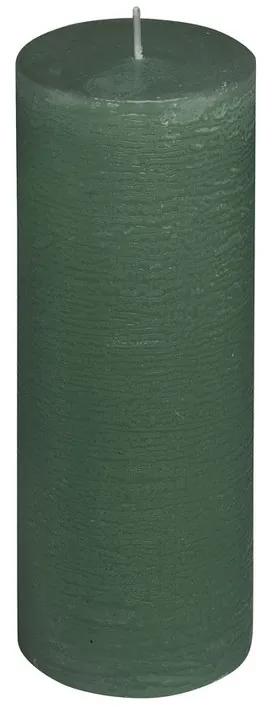 Rustiek kaars - donkergroen - 7x18 cm