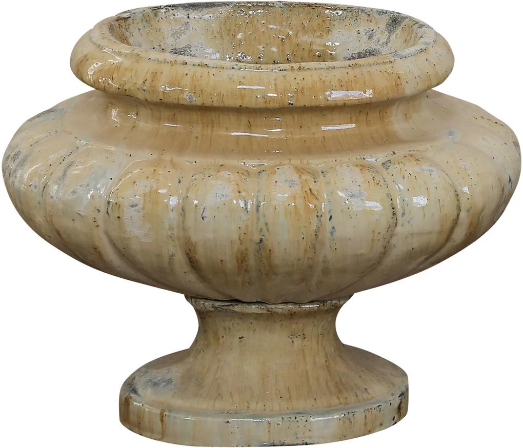 PTMD Collection | Bloempot Banya lengte 70 cm x breedte 54 cm x hoogte 48 cm cremekleurig bloempotten keramiek decoratie vazen & bloempotten