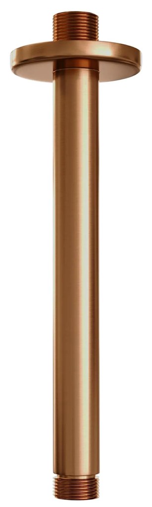 Brauer Copper Carving complete inbouw regendouche set 06 met 30cm douchekop, plafondarm en staafhanddouche geborsteld koper PVD