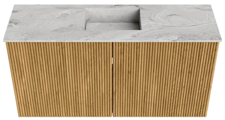 Mondiaz Joya DLux 80cm toiletmeubel oak met wastafel faye midden zonder kraangat glace