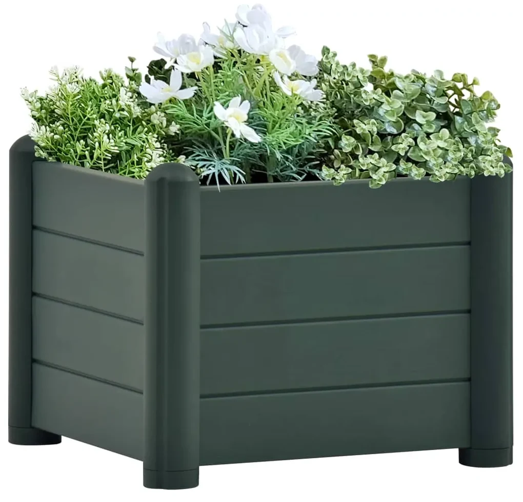 vidaXL Plantenbak verhoogd 43x43x35 cm PP groen
