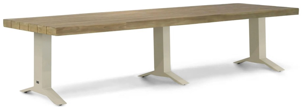 Dining Tuintafel  330 x 100 cm Aluminium/teak Taupe Santika Superior