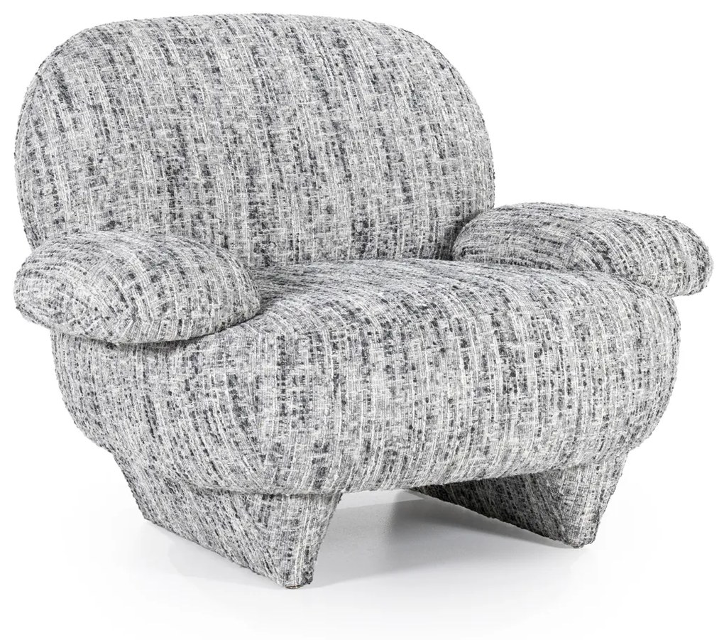 Design Fauteuil Zwart Wit Stof
