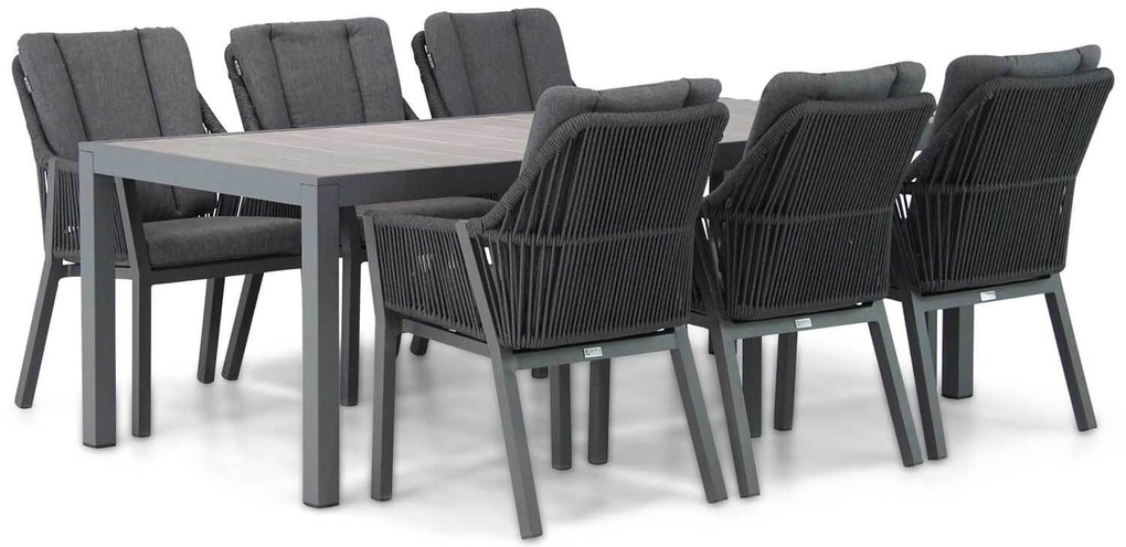 Tuinset 6 personen 220 cm Outdoor textiel Grijs Lifestyle Garden Furniture Verona/Residence