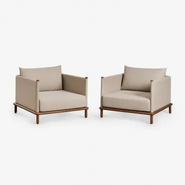 Set Van 2 Tuinstoelen Van Acaciahout Olivia Donker Acaciabruin - Sklum