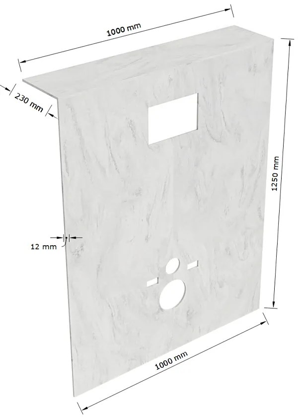 Mondiaz Hope toiletplaat solid surface 100x125cm opalo voorgeboord