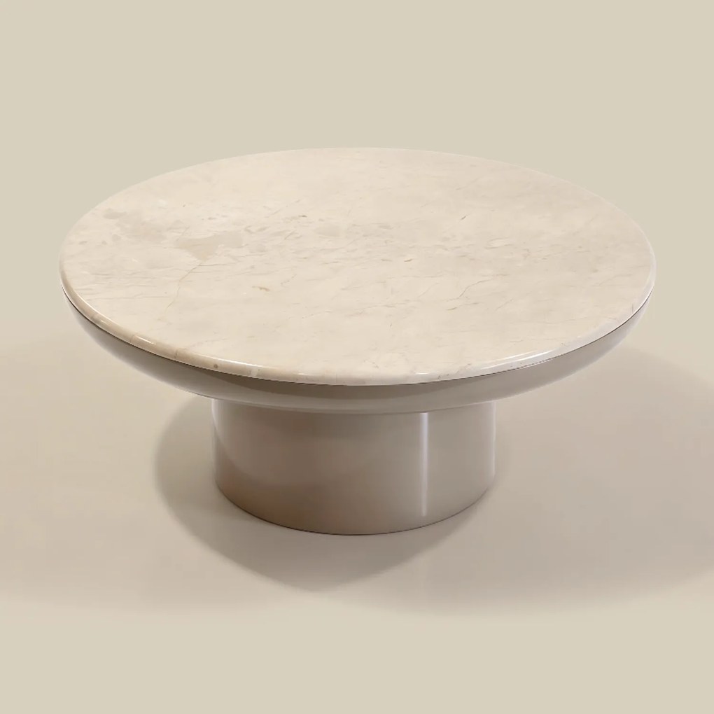 Salontafel Marmer Hoogglans Rond - 80 X 80cm.